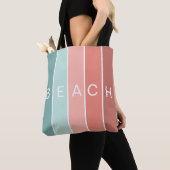 Der coole blaue Streifen am Strand Tasche (Von Nahem)