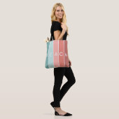 Der coole blaue Streifen am Strand Tasche (Am Model)