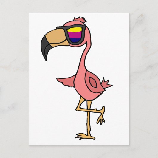 Der Coole Flamingo Bird mit Sonnenbrille Postkarte (Vorderseite)