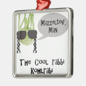 Der coole Rabbi kohlrabi - schlechter Gemüsepuff Silbernes Ornament (Links)