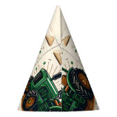 Der coole Traktor des Kinderretro-Jungen 1. Geburt Partyhütchen (Rückseite)