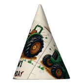 Der coole Traktor des Kinderretro-Jungen 1. Geburt Partyhütchen (Rechts)