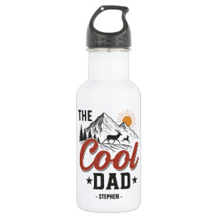 Der Coole Vater - Rustikales Gebirge und Hirschdes Edelstahlflasche