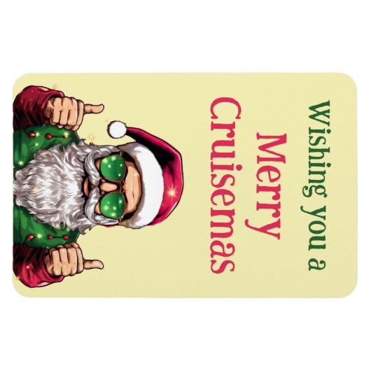 Der coole Weihnachtsmann wünscht Ihnen eine frohe Magnet (Horizontal)