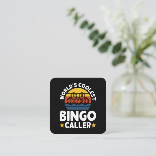 Der Coolste Bingo-Anrufer der Welt Quadratische Visitenkarte (Stehend Vorderseite)