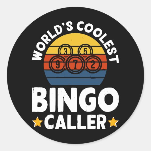Der Coolste Bingo-Anrufer der Welt Runder Aufkleber (Vorderseite)
