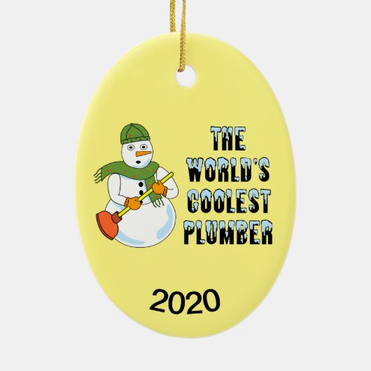 Der Coolste Klempner-Schneemann der Welt Keramik Ornament (Hinten)