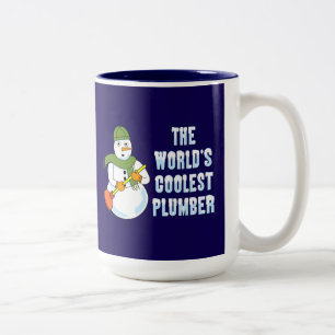 Der Coolste Klempner-Schneemann der Welt Zweifarbige Tasse