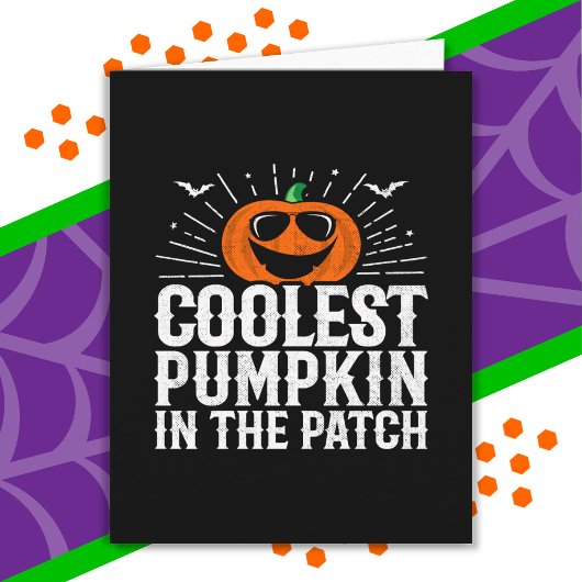 Der Coolste Kürbis im Patch-Halloween-Party Karte