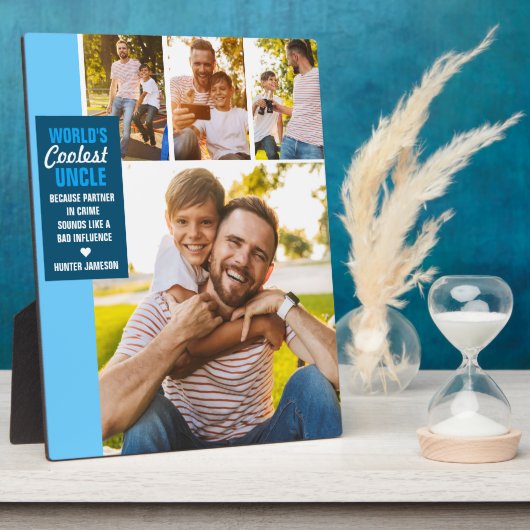 Der Coolste Onkel der Welt | Moderne FotoCollage Fotoplatte (Seite)