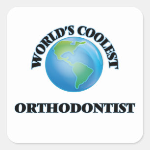 Der coolste Orthodontist der Welt Quadratischer Aufkleber