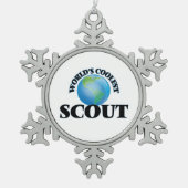 Der coolste Pfadfinder der Welt Schneeflocken Zinn-Ornament (Vorderseite)