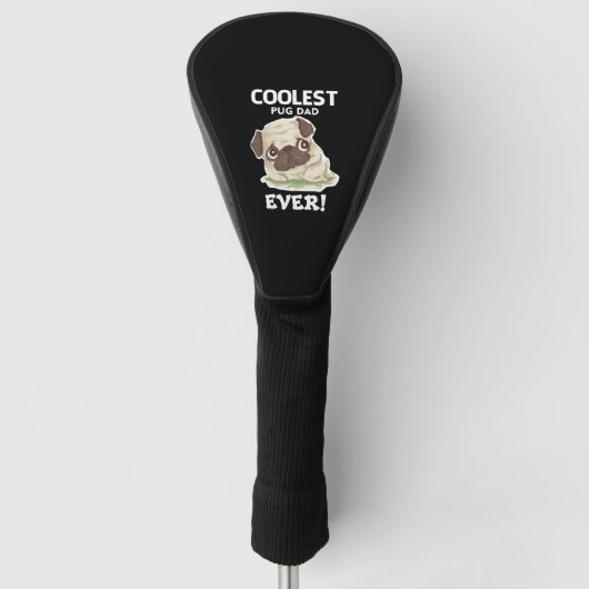 Der coolste Pug-Vater ever Golf Headcover (Vorderseite)