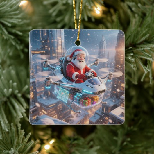 Der coolste Sci-Fi-Weihnachtsmann Keramikornament (Baum)