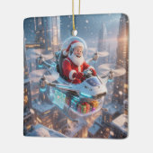 Der coolste Sci-Fi-Weihnachtsmann Keramikornament (Links)