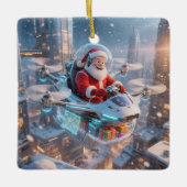 Der coolste Sci-Fi-Weihnachtsmann Keramikornament (Vorderseite)