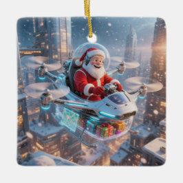 Der coolste Sci-Fi-Weihnachtsmann Keramikornament