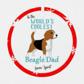Der Coolstste Vater der Welt im Beagle Zeichne Run Ornament Aus Metall (Vorderseite)