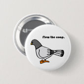 Der Coop Funny Gray Taube Cartoon fliegen Button (Vorne & Hinten)