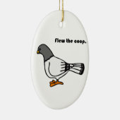 Der Coop Funny Gray Taube Cartoon fliegen Keramikornament (Rechts)