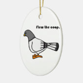 Der Coop Funny Gray Taube Cartoon fliegen Keramikornament (Links)