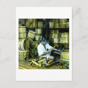 Der Cooper beim Fassbau im alten Japan Vintage Postkarte