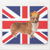 Der Corgi der Königin mit Kronen-und Mousepad (Vorne)