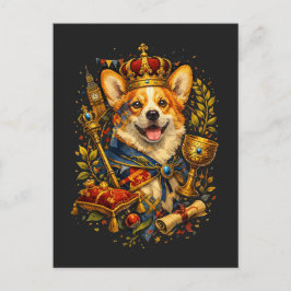 Der Corgi-König Postkarte