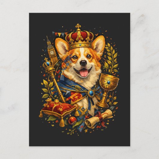 Der Corgi-König Postkarte (Vorderseite)