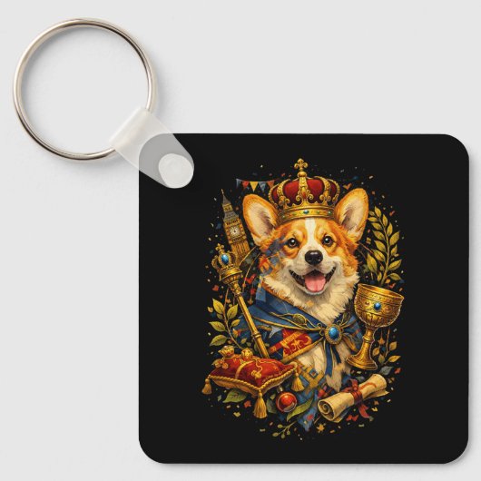 Der Corgi-König Schlüsselanhänger (Vorderseite)