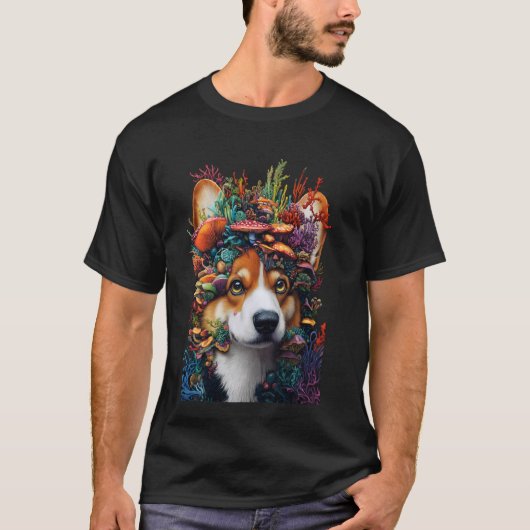 Der Corgi & Koralle T-Shirt (Vorderseite)