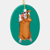 Der Corgi Sploot Keramikornament (Hinten)