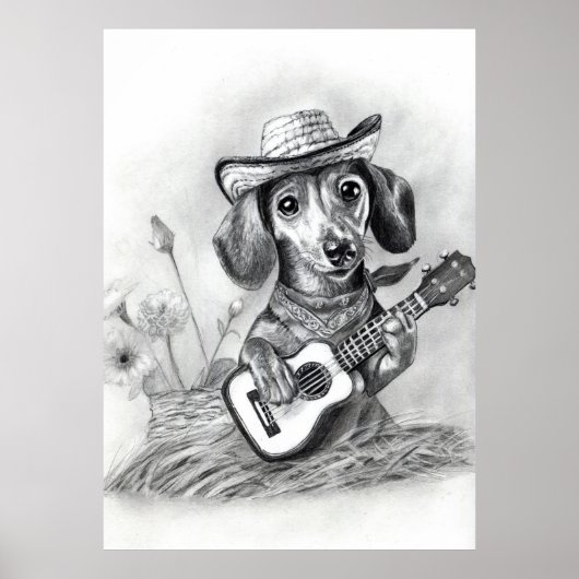 Der Country-Crooner-Dachshund Poster (Vorne)