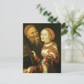 Der Courtesan und der alte Mann, c.1530 Postkarte (Stehend Vorderseite)