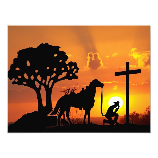 Der Cowboy am Fuße der digitalen Kreuzung Fotodruck (Vorne)