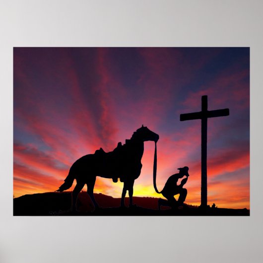 Der Cowboy auf dem Cross Christlich Western Poster (Vorne)