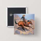 Der Cowboy (Öl auf Leinwand) Button (Vorne & Hinten)