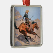Der Cowboy (Öl auf Leinwand) Ornament Aus Metall (Rechts)