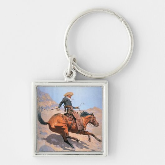 Der Cowboy (Öl auf Leinwand) Schlüsselanhänger (Vorne)