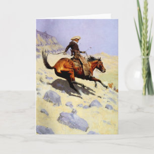 Der Cowboy von Remington, Vintage Kavallerie Milit Karte