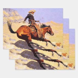 Der Cowboy Western Art von Frederic Remington Geschenkpapier Set