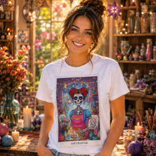 Der Crafter Zucker-Schädel-Künstler Tarot T-Shirt