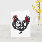 Der Crazy Chicken Lady Sticker Karte (Gelbe Blume)