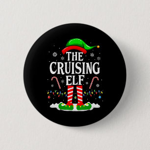 Der cruisende Elf Weihnachten Lustige passende Fam Button