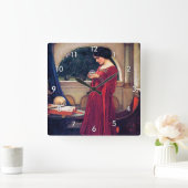 Der Crystal Ball, John William Waterhouse Quadratische Wanduhr (Zuhause)