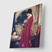 Der Crystal Ball, John William Waterhouse Quadratische Wanduhr (Winkel)