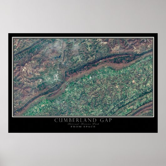 Der Cumberland Gap National Park Satellite Karte Poster (Vorne)