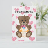 Der Cupcake Bär 3,5" x 5" Flachgrüßkarte Karte (Stehend Vorderseite)