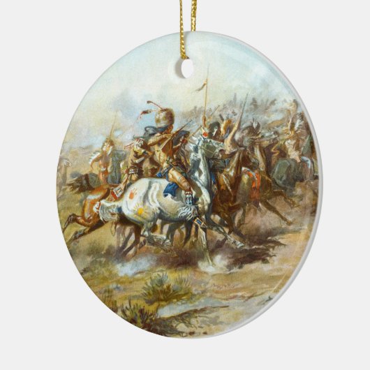 Der Custer Kampf durch Charles Marion Russell Keramikornament (Links)