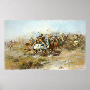 Der Custer Kampf durch Charles Marion Russell Poster